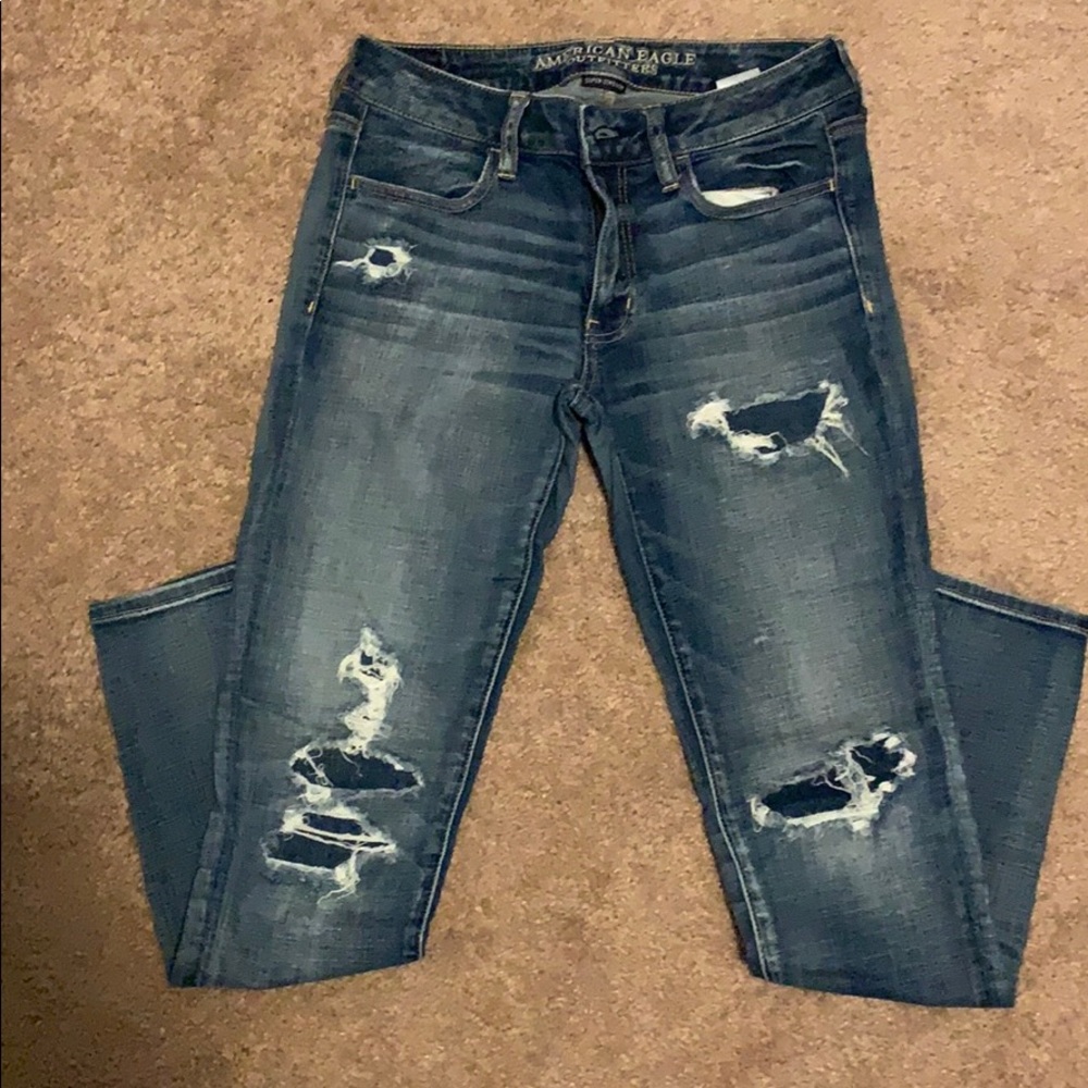 American eagle patched jeggings